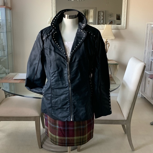 Tailored Ladies' Faux Leather Studded Jacket - Picture 3 of 8